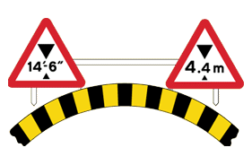 Bridge height restriction signs